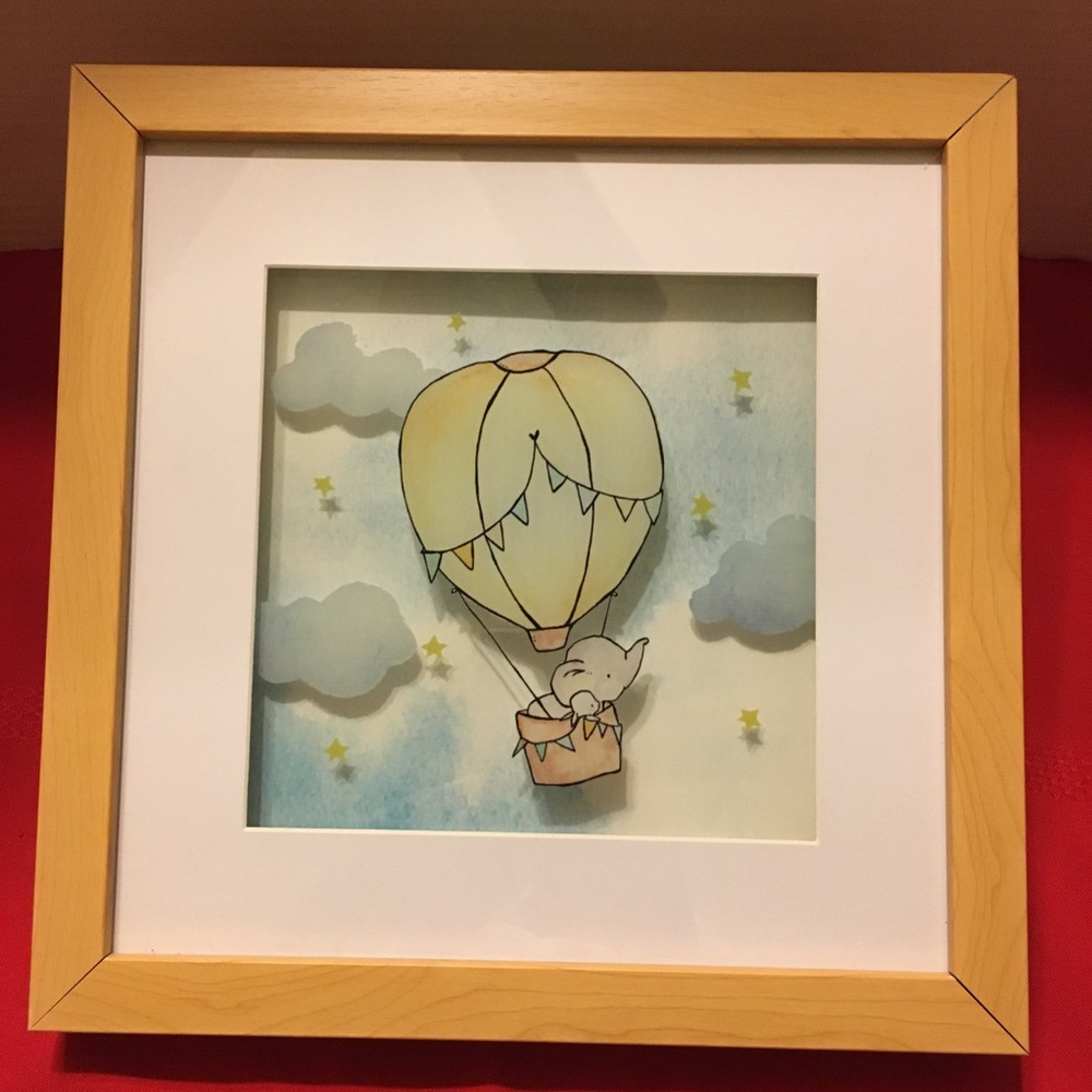 Ganz Nursery Art NWOT 3 D, Matted with Hanger Hook